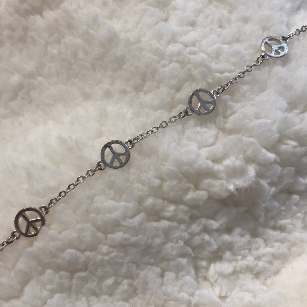 Peace Sign Anklet